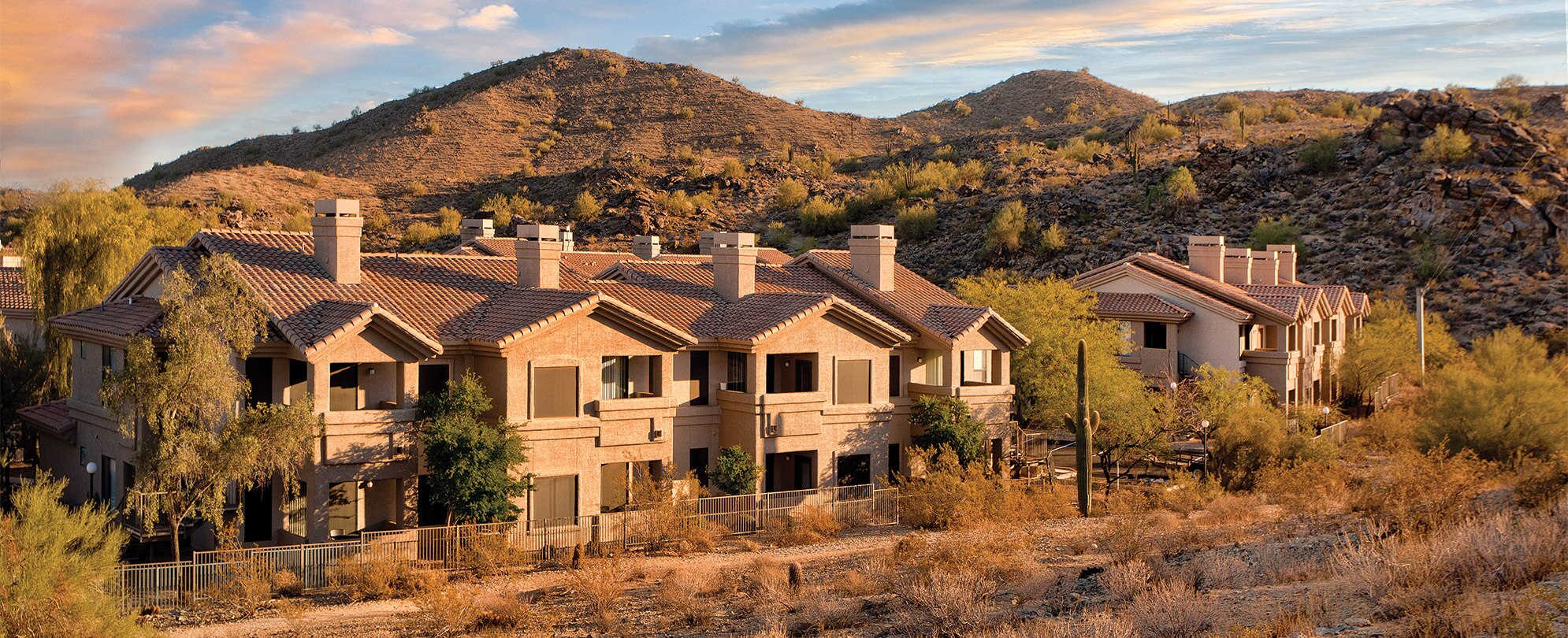 Mountains behind WorldMark South Mountain Preserve, a timeshare resort in Phoenix, AZ.